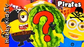 Minion PIRATES Ashore Arrrrr! Watermelon Face by HobbyKidsTV