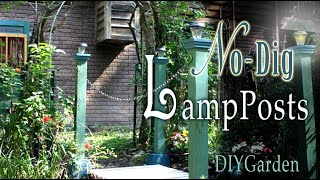 DIY LampPost with No Digging or Mixing Concrete • Garden Footbridge Update • #DIYGardenProject