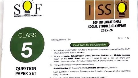 SOF ISSO 2025-26 |SOF Social Studies Olympiad CLASS 5 SOLVED QUESTION PAPER#sofissoclass5 #olympiad