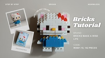 How to Build Blue Hello Kitty (Kitty White) Building Blocks | Bricks JYM 1103-001 Tutorial
