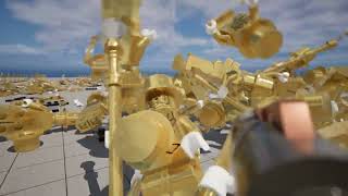 2500++ Lego Mr. gold gun physic stress test Unreal Engine 5