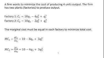 Cost Minimization with Two Plants (Factories)