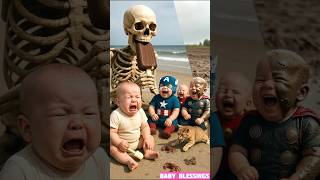 😜😂 Funny Popsicle and mud adventure with skeleton and tiny avengers 😜😂 #skeleton #usa #usacomedy