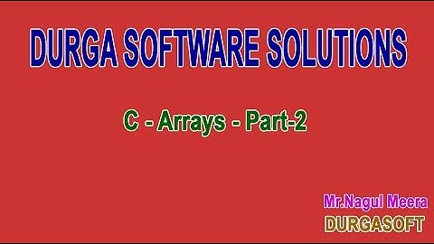 C  Arrays  Part 2