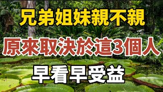 兄弟姐妹親不親原來取決於這3人早看早受益【中老年心語】#養老 #幸福#人生 #晚年幸福 #深夜#讀書 #養生 #佛 #為人處世#哲理