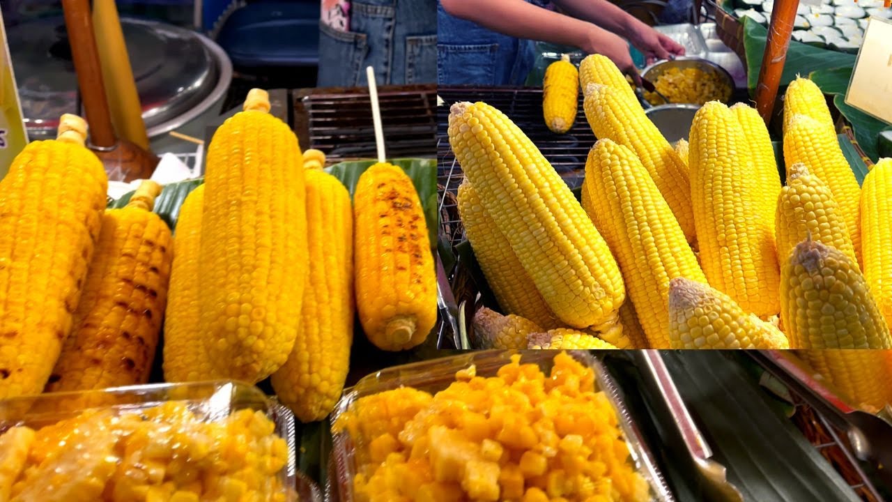 Thai Grilled Sweet Corn | Bangkok Thailand Street Food - YouTube