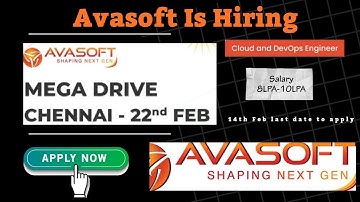 AVASOFT HIRING | MASS HIRING  DRIVE 2025 | SALARY 8-10 LPA | WATCH VIDEO | Apply Fast