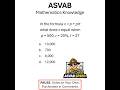 ASVAB Speed: Mathematics Knowledge Question #6 (60 seconds_