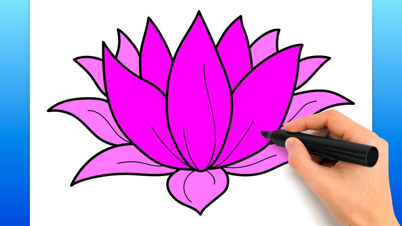 Flor de loto dibujo realista