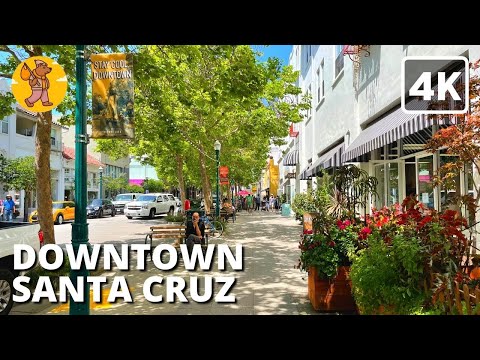 4k Downtown Santa Cruz Walking Tour 2021 |  🔊 Binaural Sound