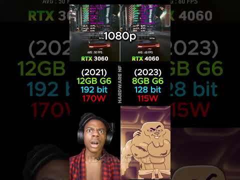 RTX 3060 VS RTX 4060 #shorts #pcgaming #pc #graphicscard #gpu #gaming #comparison