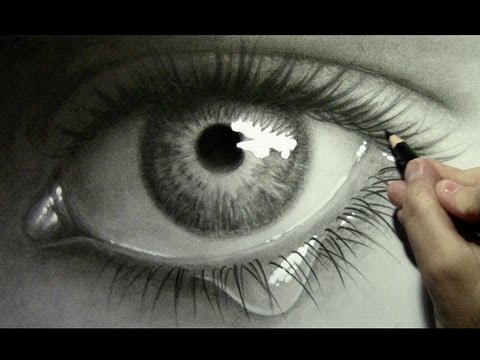 Realistic Eye with Teardrop: Drawing Time Lapse
