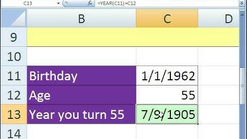 Excel Magic Trick # 280: Calculate the Year You Retire