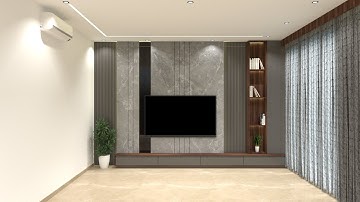 TV Unit/Cabinet Design for Living Room  l Sketchup tutorial Vray  5 | Pixologic Interior