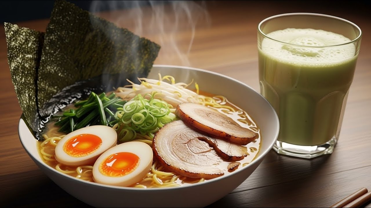 Cooking Ramen Noodles & Avocado Smoothie | Relaxing ASMR AI Food Video