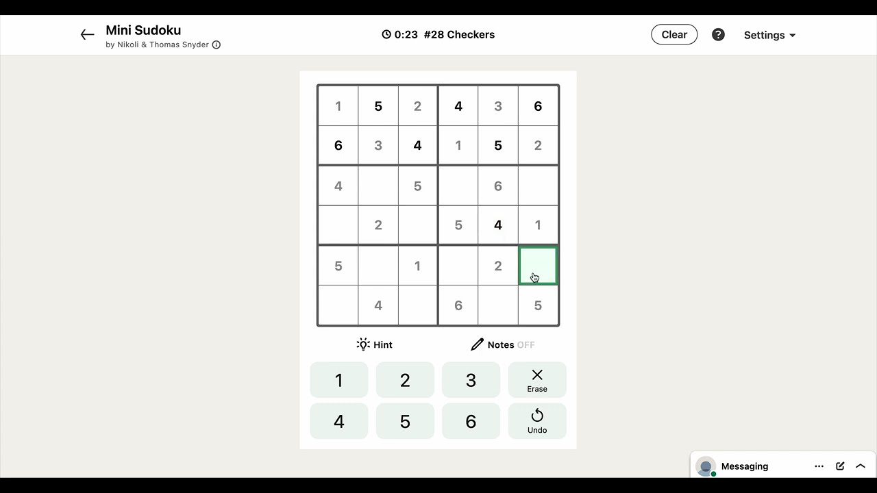LinkedIn Mini Sudoku #28 Checkers | Today's Answer