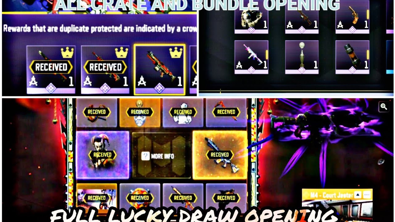 OPENING ALL CRATES IN CODM | M4 COURT JESTER FULL LUCKY DRAW OPENING | BUYING ALL BUNDLES