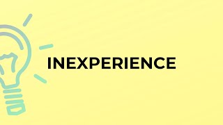 What is the meaning of the word INEXPERIENCE?