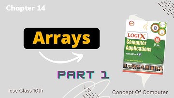 Arrays in Java Class 10th ICSE || Chapter 14 || Concept of Computer.
