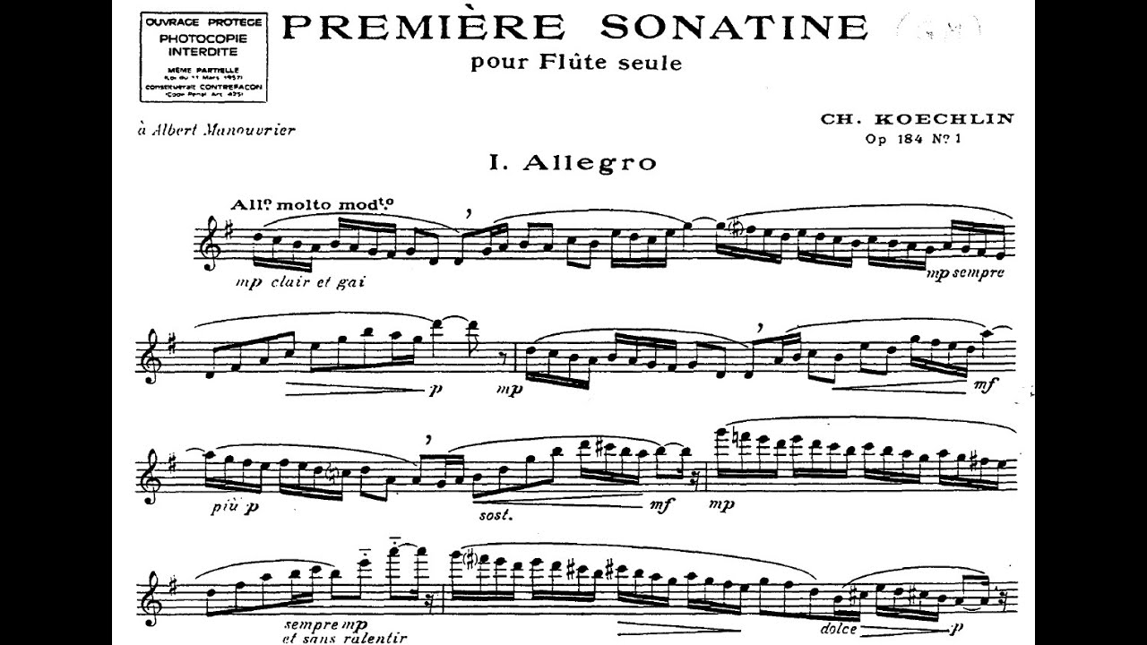 Charles Koechlin - 3 Sonatines for Solo Flute op. 184 (Score Video) Charles Koechlin - 3 Sonatines for Solo Flute op. 184 (Score Video)