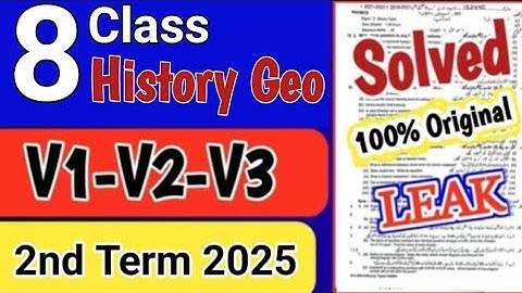 8th Class History Geography Paper 2nd term 2025 Sba Class 8 History geography ka paper mid term