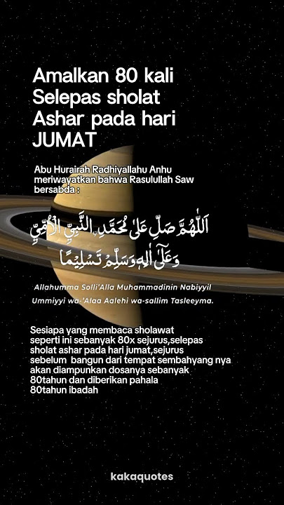 AMALKAN SELEPAS SHOLAT DI HARI JUMAT 💫 #doa #katahatimotivasi #quotes #fromkatabijak #storywa