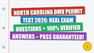 North Carolina DMV Permit Test 2026: REAL Exam Questions + 100% Verified Answers – Pass Guaranteed!