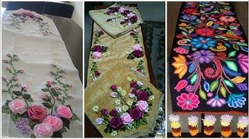 Extremely Beautiful And Stylish Hand Embroidered Table Mats And Table Runners Designs Patterns