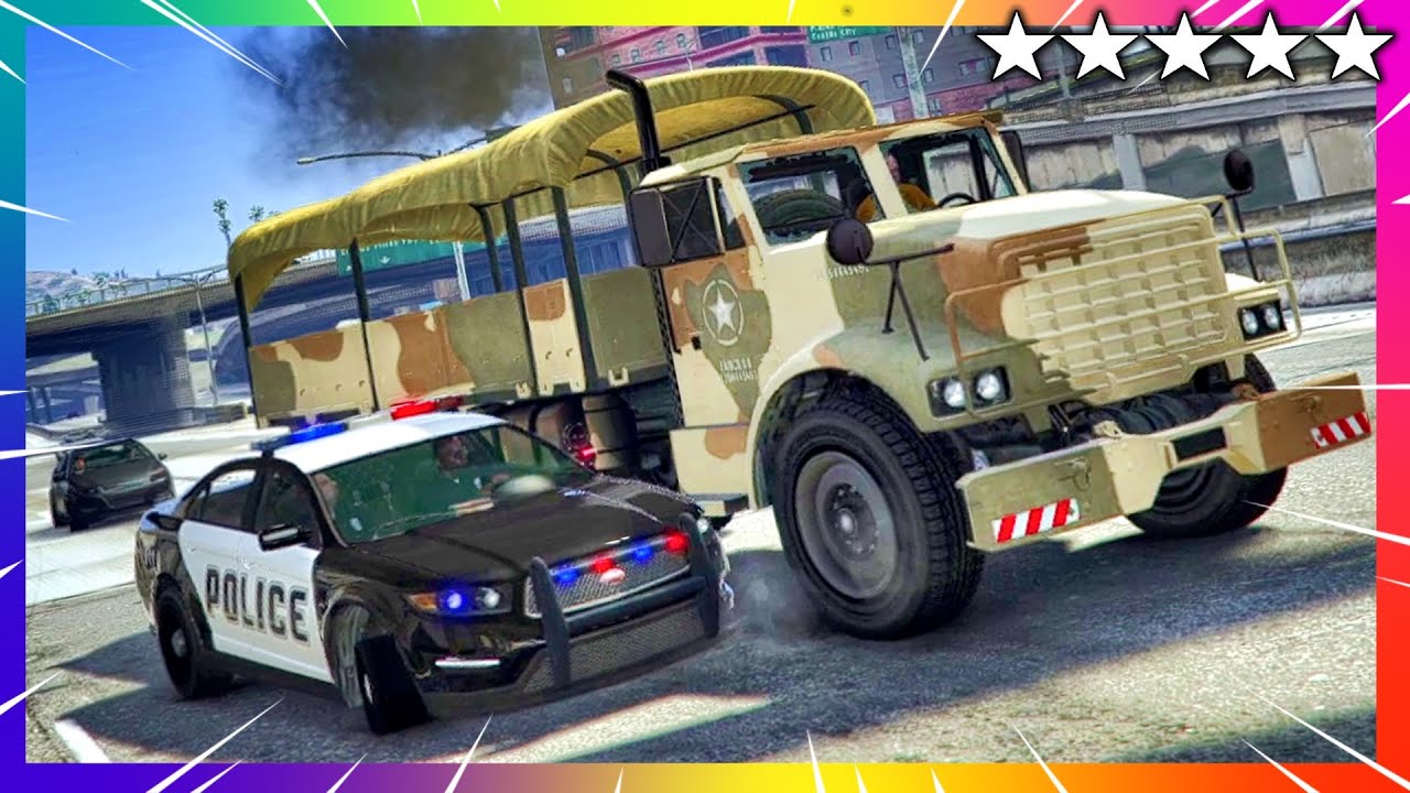 GTA 5 Police Chase - Best Car - Barracks | GTA V Five Star Cop Battle ...
