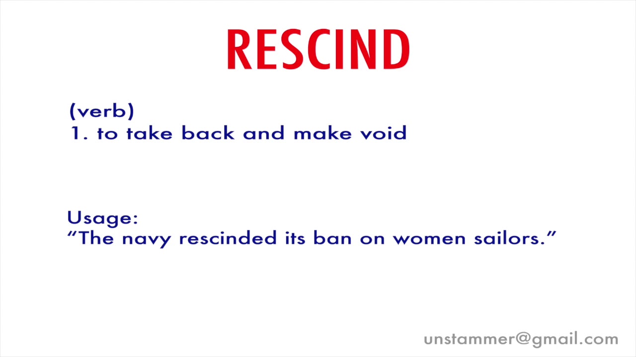 How to Pronounce Rescind YouTube