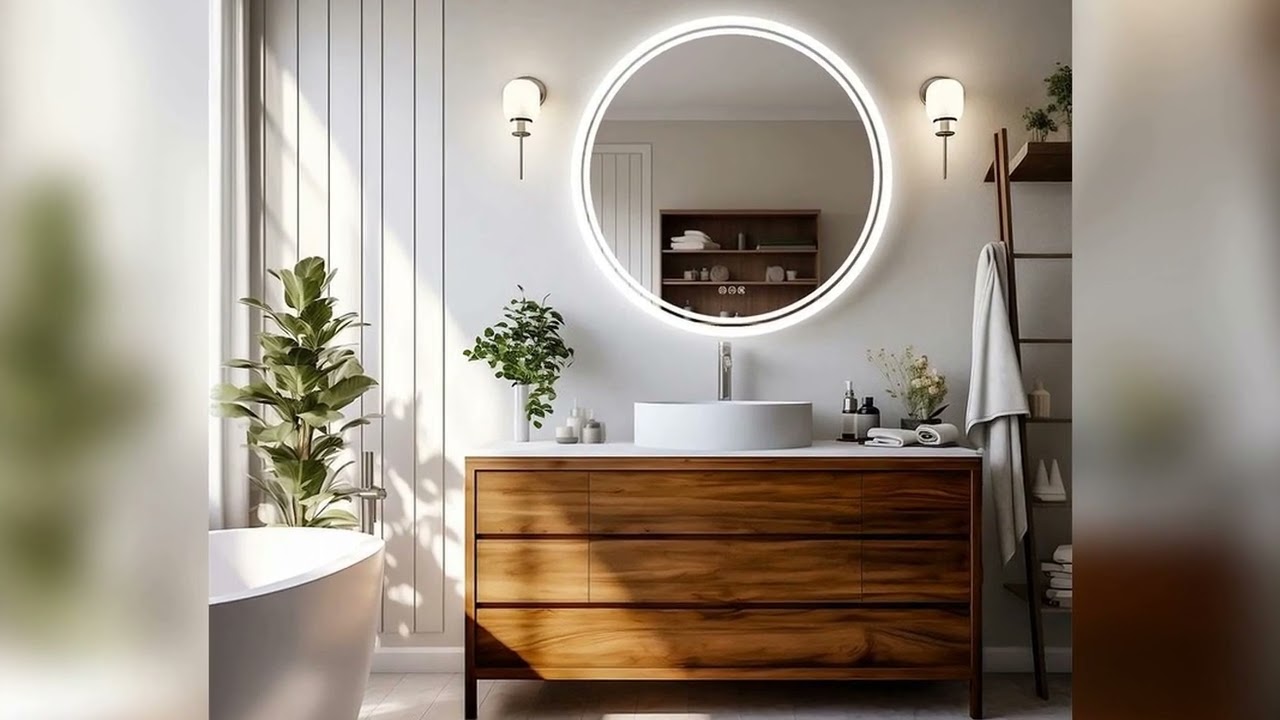 A must-have product! LUVODI Intelligent Illuminate Big Round Mirror for Bathroom Touch Screen Dimm