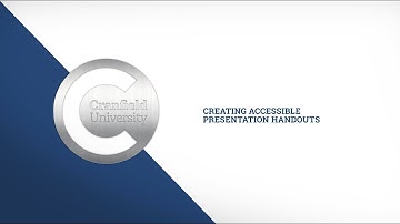 Creating accessible presentations: Making your PowerPoint handouts accessible