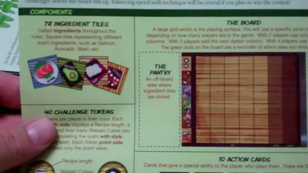 WASABI! Board Game Unboxing YouTube