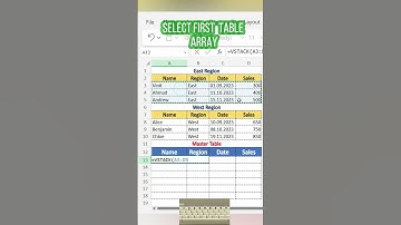 Use VSTACK Function for merging Tables: #excel #exceltips #exceltutorial #exceltricks