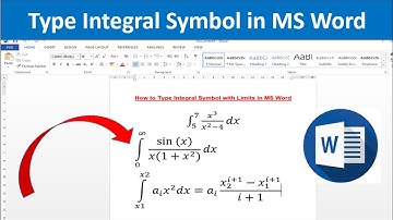 How to Type Integral Symbol with Limits in MS Word (Keyboard Shortcut & Method) Microsoft word