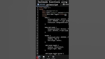 Dark mode  function using Javascript  #html #css #js development