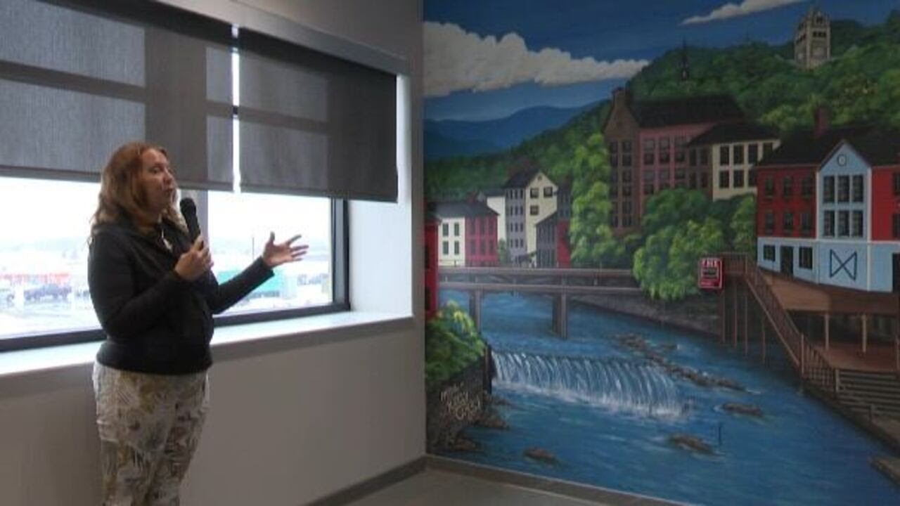 Watertown International Airport murals unveiled in new terminal - YouTube