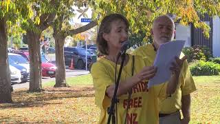 Hastings Protest - Angela Hair from Fluoride Free Hastings. @nofluoridenz