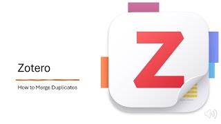 Zotero: How to Merge Duplicates
