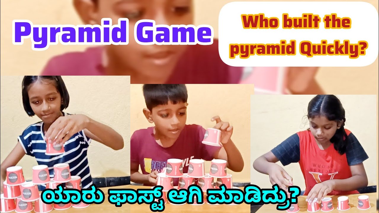 Paper Cup Pyramid Game 🎯 Who is quicker? #dailyvlogs #youtube - YouTube