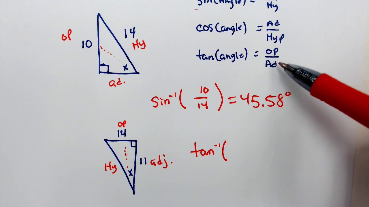 Finding Angles Using Trig Sin, Cos, Tan 