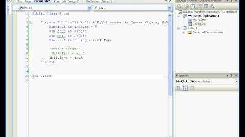 Visual Basic visual studio 2008 Variables