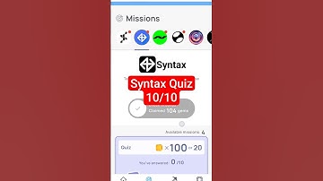 Xenea Wallet All Syntax Quiz Answer. #xeneawallet #xeneawalletquiz