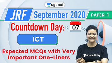 08:30 AM - JRF UGC NET Paper 1 | ICT by Aditi Sharma | Expected MCQ