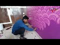 Asian Paint Royale Play Disc texture painting | interior wall texture and design painting idea Suraj