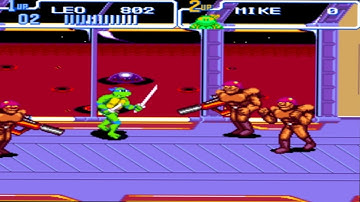 Teenage Mutant Ninja Turtles Turtles In Time SNES Playthrough - Scene 9 (Starbase)