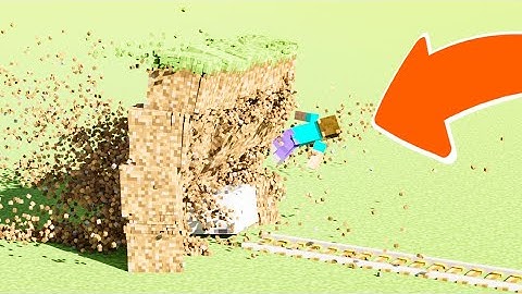 Minecraft Steve and Minecarts Crash Test Physics Simulations with RTX ON