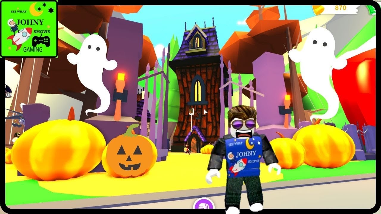 Johny Shows Roblox Adopt Me In A Halloween Event With Haunted House Candy Hunt Youtube - obby of the grave a scary halloween obby roblox