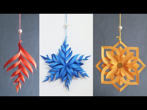 6 Easy and Attractive Paper Wall Hangings - Eco-friendly Christmas decoration Ideas