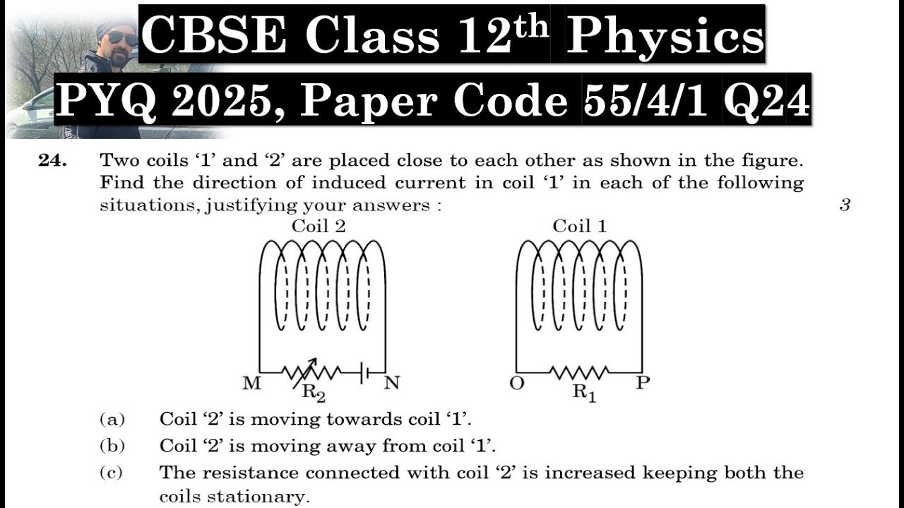 Two coils `1' and `2' are placed close to each other as shown in the figure. Find the direction of i